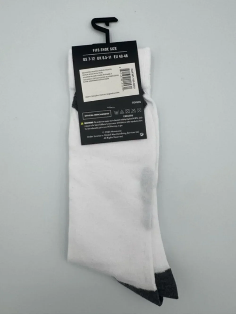 Ozzy Osbourne Crew Socks Gray White‎ Rock Band One Size Unisex New